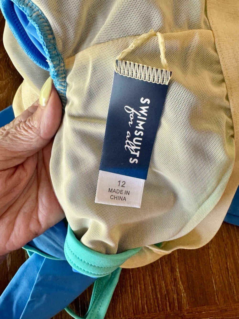 NEW Aqua blue wrap front front long sleeve swim top 12 - Picture 8 of 11